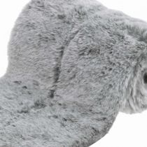 Table runner faux fur grey, decorative fur for table 15×200cm