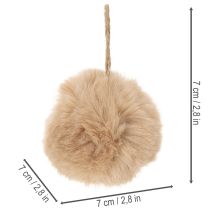Product Decorative pom-pom for hanging, fluffy fur ball, 7cm, 6 pieces
