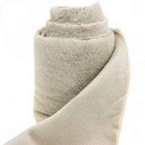 Product Table runner faux fur beige, table band decorative fur 15×200cm