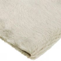 Product Table runner faux fur beige, table band decorative fur 15×200cm