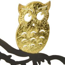 Product Window decoration owl on branch autumn, decorative ring metal 22cm