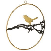 Product Metal bird window decoration, Ø22.5cm, autumn hanging decoration, elegant wall decoration