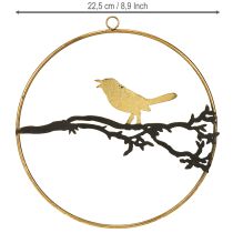 Product Metal bird window decoration, Ø22.5cm, autumn hanging decoration, elegant wall decoration