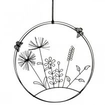 Window decoration spring, hanging decoration metal flowers Ø20.5cm 2pcs