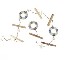 Product Window decoration maritime lifebuoys wooden decoration summer 90cm