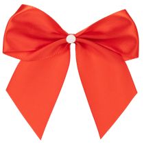 Product Decorative red bow, pre-tied for crafting and packaging, 11cm, 25 pieces