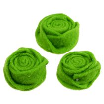 Product Felt rose green Ø6.5cm 9pcs