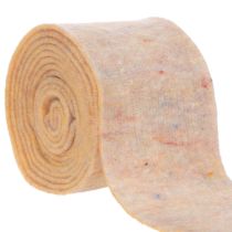 Product Felt tape, two-tone pot holder made of wool felt, orange/multicolored, 15cm x 5m