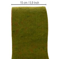 Product Wool felt tape as a two-tone pot band for floristry, green/red, 15cm x 5m
