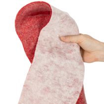 Product Felt ribbon, 100% wool, two-tone, as pot holder, felt ribbon white/red, 15cm x 5m