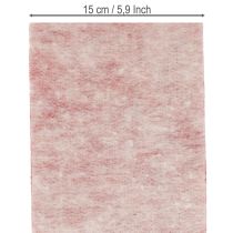 Product Felt ribbon, 100% wool, two-tone, as pot holder, felt ribbon white/red, 15cm x 5m