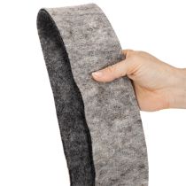 Product Felt tape, pot strap, 100% wool, grey/black, 7.5cm wide, 5m long
