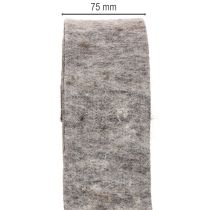 Product Felt tape, pot strap, 100% wool, grey/black, 7.5cm wide, 5m long