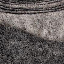 Product Felt tape, pot strap, 100% wool, grey/black, 7.5cm wide, 5m long