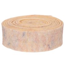Product Felt tape as a two-tone pot holder made of pure wool, orange/multicolored, 7.5cm wide, 5m long