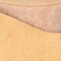 Product Felt tape as a two-tone pot holder made of pure wool, orange/multicolored, 7.5cm wide, 5m long