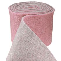 Product Felt ribbon, pot ribbon two-tone old pink/grey 15cm 5m