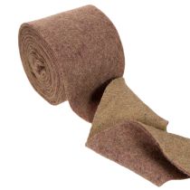 Product Two-tone felt tape made of wool felt, 100% wool, purple/brown, 15cm x 5m