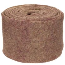 Product Two-tone felt tape made of wool felt, 100% wool, purple/brown, 15cm x 5m