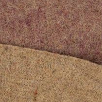 Product Two-tone felt tape made of wool felt, 100% wool, purple/brown, 15cm x 5m