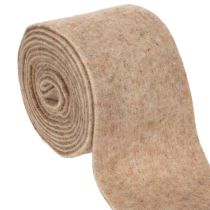 Product Wool felt felt ribbon, two-tone, sold by the meter for creative projects, brown/white, 15cm x 5m