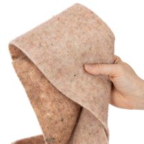 Product Wool felt felt ribbon, two-tone, sold by the meter for creative projects, brown/white, 15cm x 5m