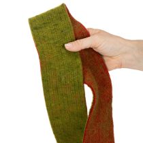 Product Felt tape, two-tone pot holder tape, 100% wool, red/green, 7.5cm wide, 5m long
