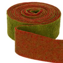 Product Felt tape, two-tone pot holder tape, 100% wool, red/green, 7.5cm wide, 5m long