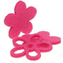 Felt flower to sprinkle Pink as a decoration set Ø4cm 72pcs