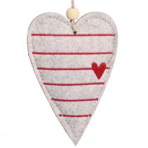 Product Felt hearts Christmas tree decorations beige hearts 8.5×12cm 6 pcs