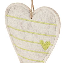 Product Felt heart pendants in a set – Romantic decorative hearts with embroidery 12 cm 6 pieces