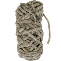 Felt cord fleece Mirabell 25m grey/brown