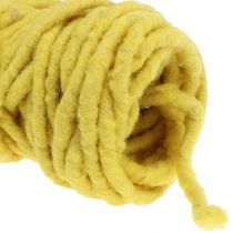 Felt cord sheep&#39;s wool jute wire yellow L20m
