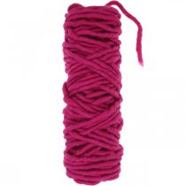 Felt cord with wire wool wire for handicrafts pink 20m