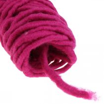 Felt cord with wire wool wire for handicrafts pink 20m