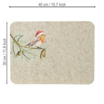 Product Felt mat table mat robin grey felt 40×30cm 4 pieces
