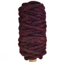 Felt cord wool cord with wire Rauris wire purple dark 20m
