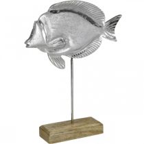 Decorative fish, maritime decoration, fish made of metal silver, natural colors H28.5cm