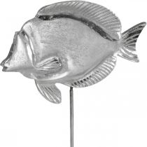 Decorative fish, maritime decoration, fish made of metal silver, natural colors H28.5cm
