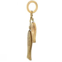 Product Fish made of mango wood wooden fish for hanging natural 10/15cm