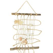 Product Fishing net jute with shells maritime wall decoration 25×55cm