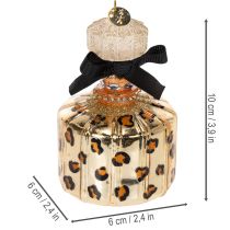 Product Christmas tree ornament: perfume bottle and lipstick with leopard print, 11cm, 2 pieces
