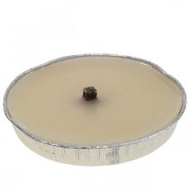 Flame bowl outdoor candle in aluminum bowl cream Ø17cm