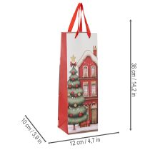 Product Gift bag bottle Christmas house and Christmas tree 36cm 2pcs