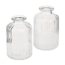 Product Bottle vase glass mini vases with retro decor H9cm 4pcs
