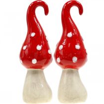 Product Toadstool ceramic decorative mushrooms red white Ø5cm H15.5cm 2pcs