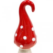 Toadstool ceramic decorative mushrooms red white Ø5cm H15.5cm 2pcs