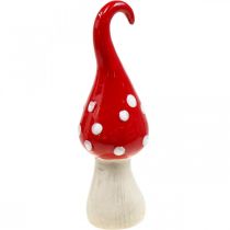 Deco Fly Agaric Ceramic Deco Mushroom Red White Ø6.5cm H21cm