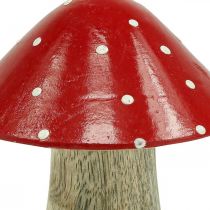 Fly agaric deco wooden mushroom autumn decoration wood 10×8cm