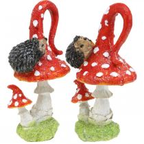 Product Fly agaric with hedgehog decoration mushroom autumn decoration H14cm 2pcs